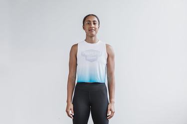 Nobull Wodapalooza Muscle Dip-Dye Women's Tank Tops Blue | Australia (NU8429)